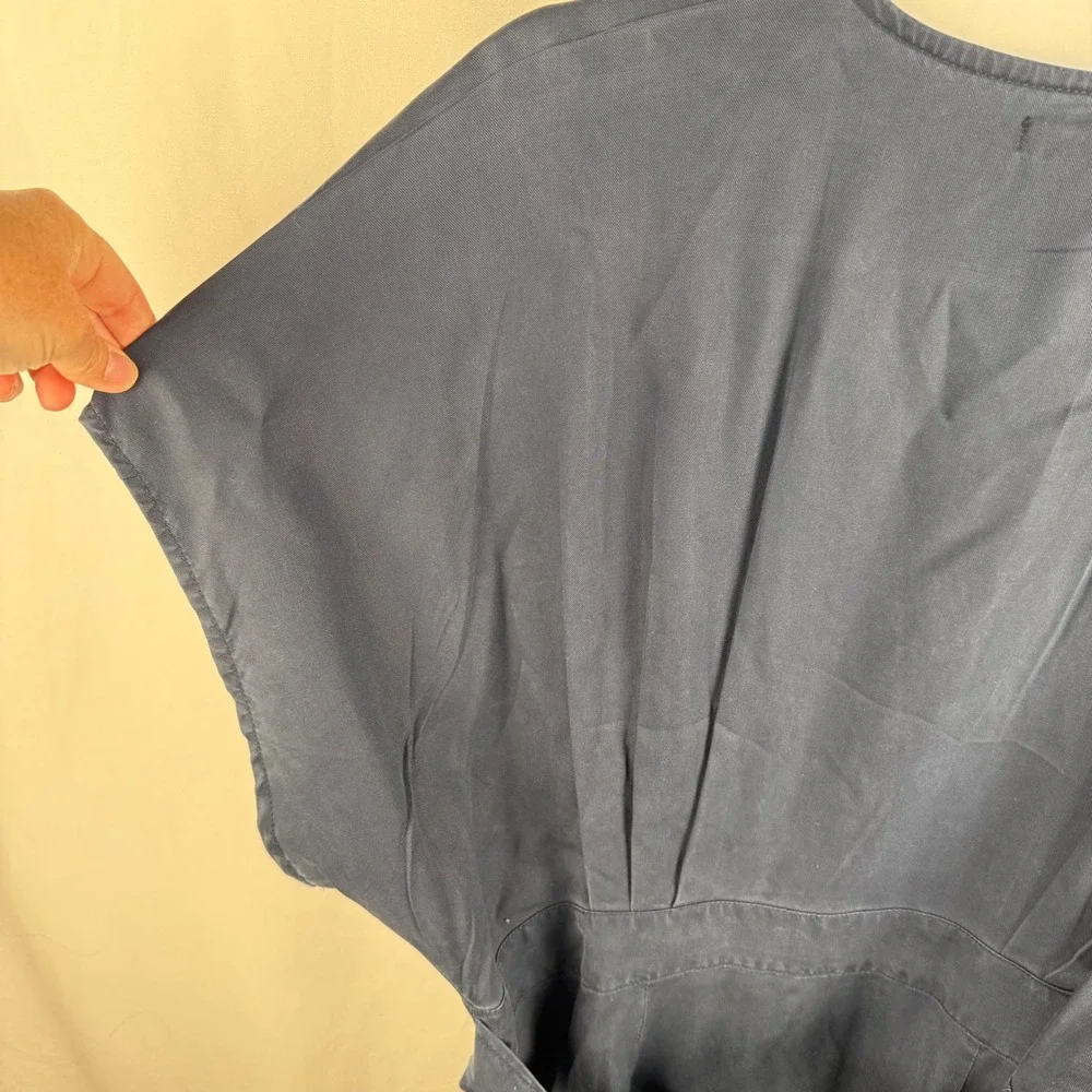 Quince Vintage Wash Button Front A-Line Mini Dress XL Pockets Casual Summer - Picture 10 of 10